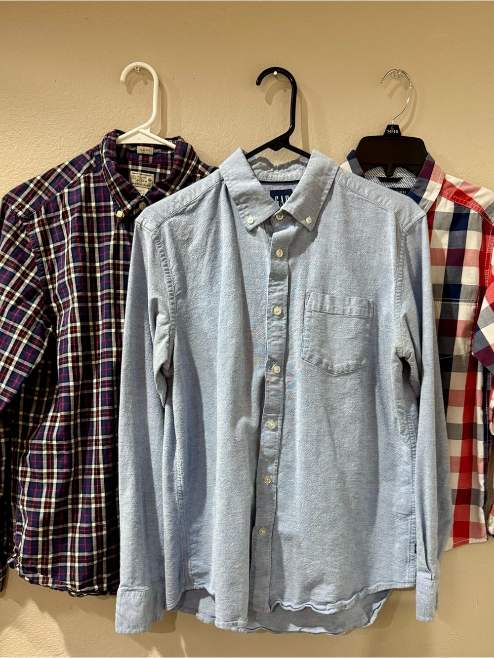 GAP Boys/Mens Light Blue Button-Down Sz M 
JCrew Button Down Sz M Tommy Sz 12/14